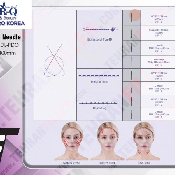 نخ لیفت TRQ - PDO-COG - Double Needle 19G-400 (بسته 1عددی)